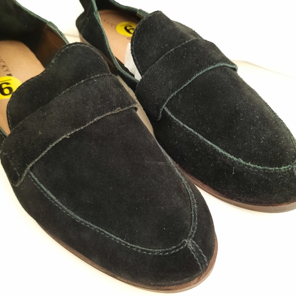 Lucky Brand Black Suede Loafer Shoes Block Heel Size 9M - Picture 9 of 15